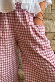 Nonni Gingham Relaxed Barrel Pant Indian Pink